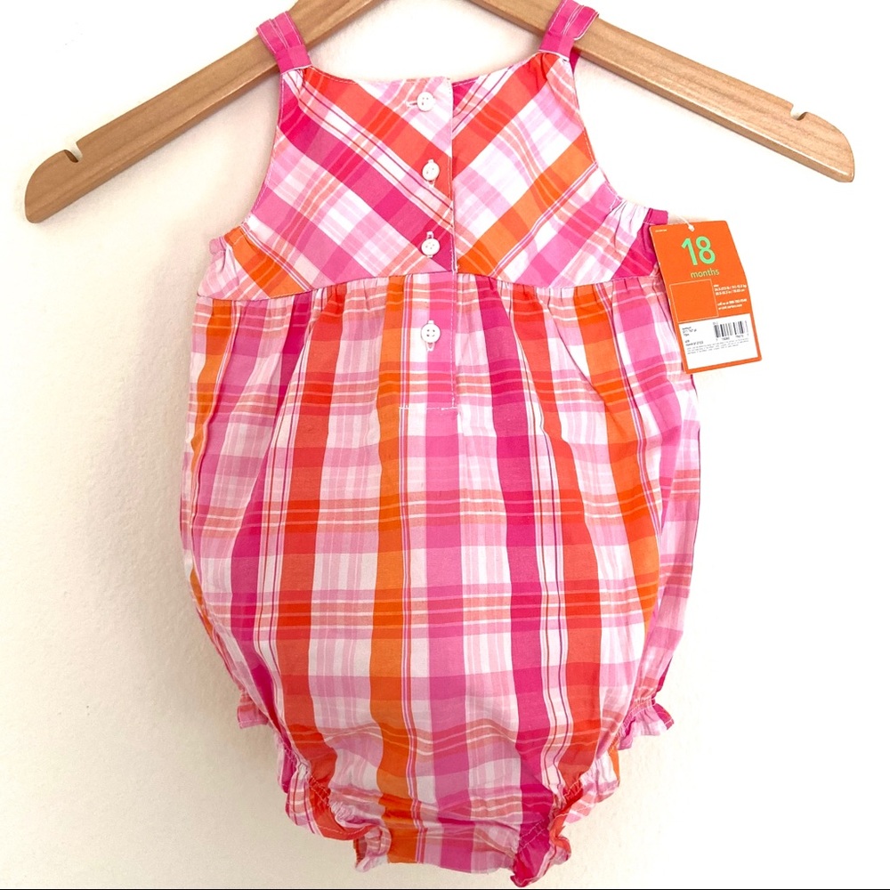 Carter Girls Plaid Romper Cotton 18 Months - Picture 5 of 8